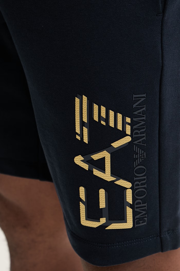 Bombažne kratke hlače EA7 Emporio Armani mornarsko modra AF17787.7M001564