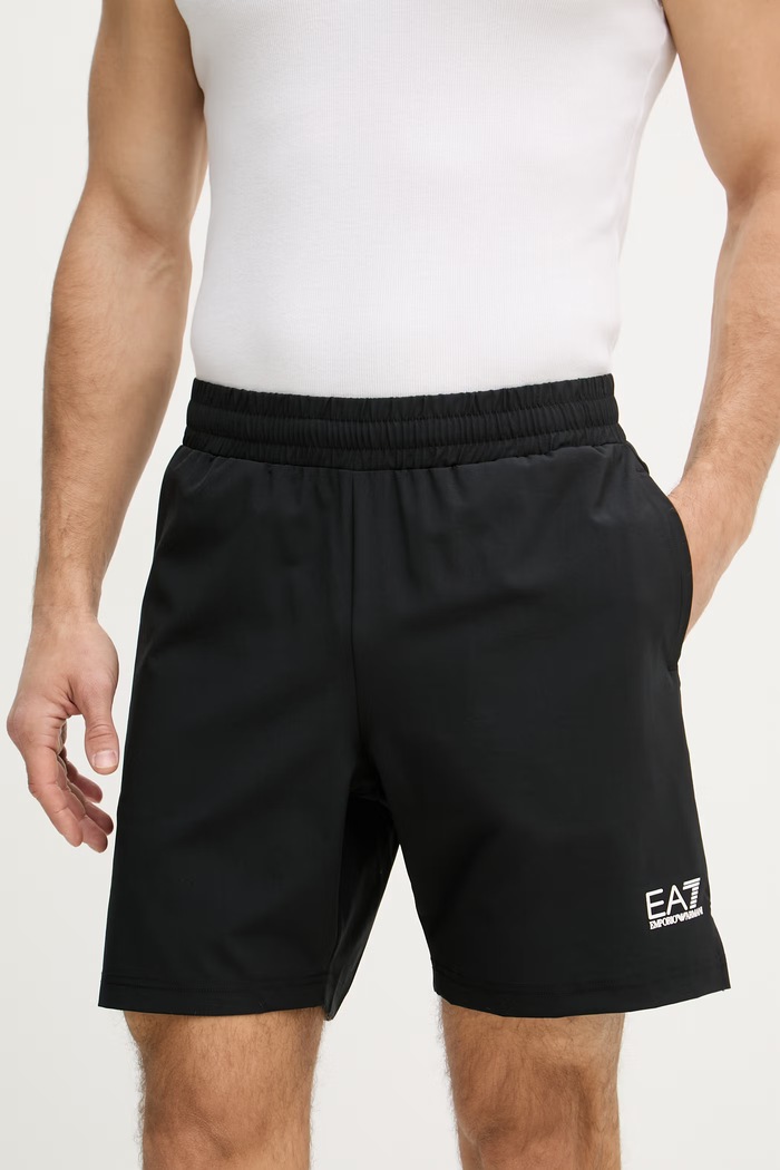 EA7 Emporio Armani pantaloni scurți sport bărbați panza negru AF21059.7M001529