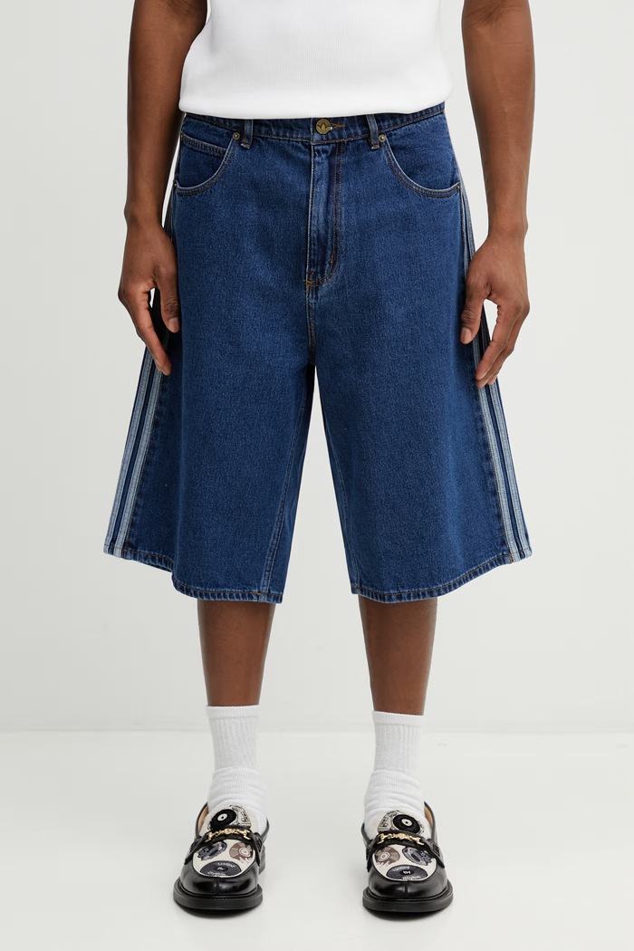 Rifľové krátke nohavice adidas Originals Firebird KD1500 modrá SS26