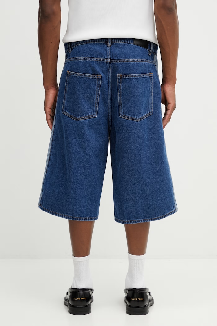 Îmbrăcăminte adidas Originals pantaloni scurți jeans Firebird KD1500 albastru