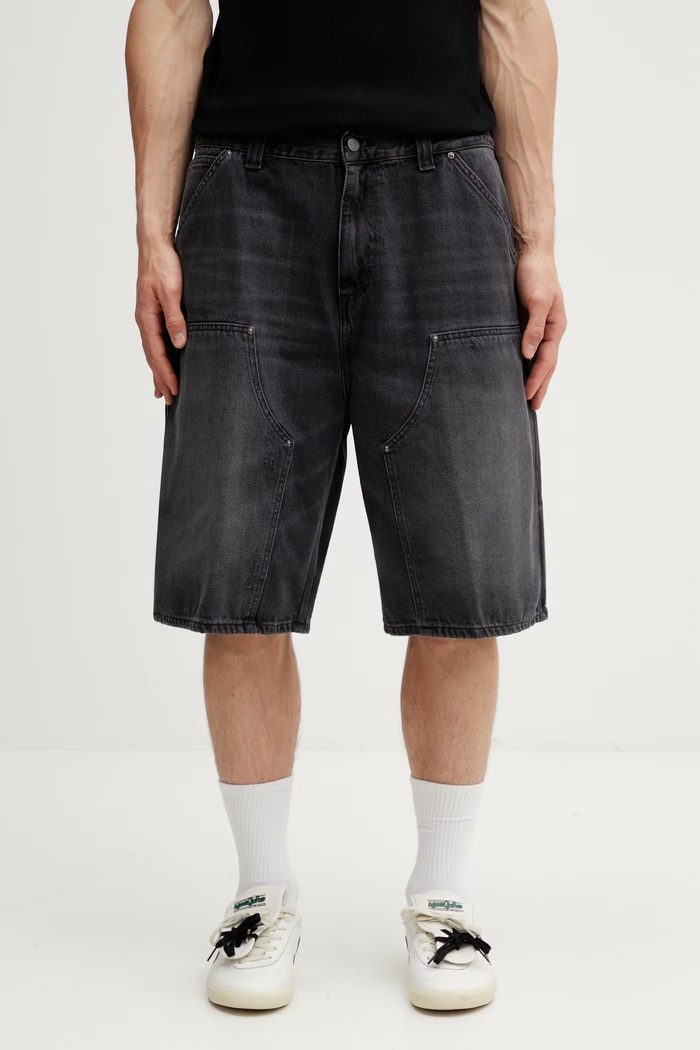 Carhartt WIP OG Aden Double Knee Short pantaloni scurți de denim pentru bărbați negru I036272.89B7