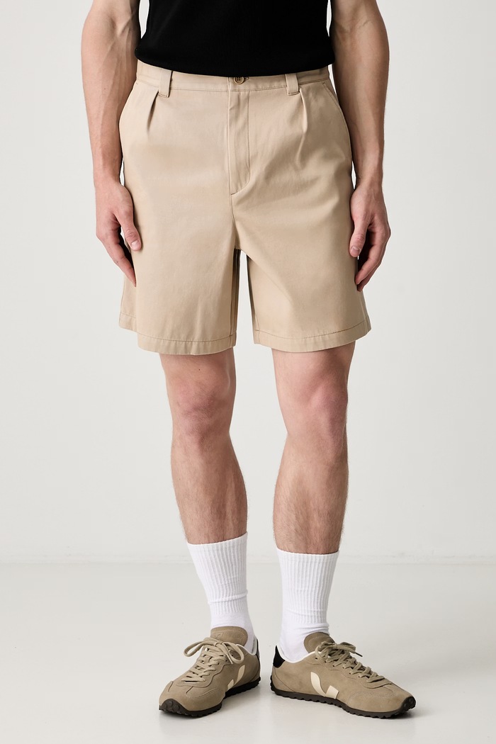 A.P.C. šortky bavlněné pánské béžová COHNZ.H10020