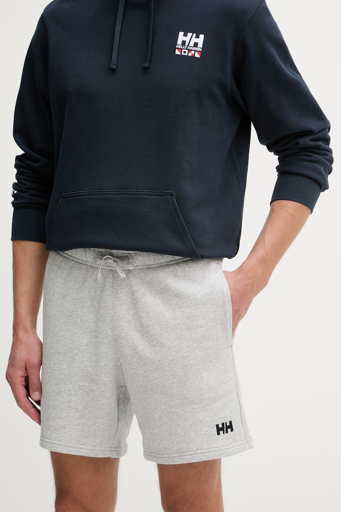 Helly Hansen teplákové šortky pánske bavlnené TERRY sivá 54638