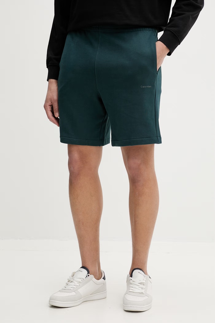 Calvin Klein pánske bavlnené teplákové šortky zelená LV04LF244G