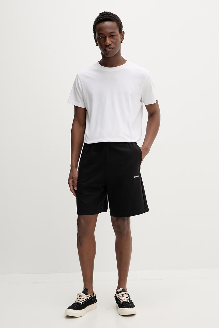 Calvin Klein pánske bavlnené teplákové šortky LV04LF244G čierna SS26