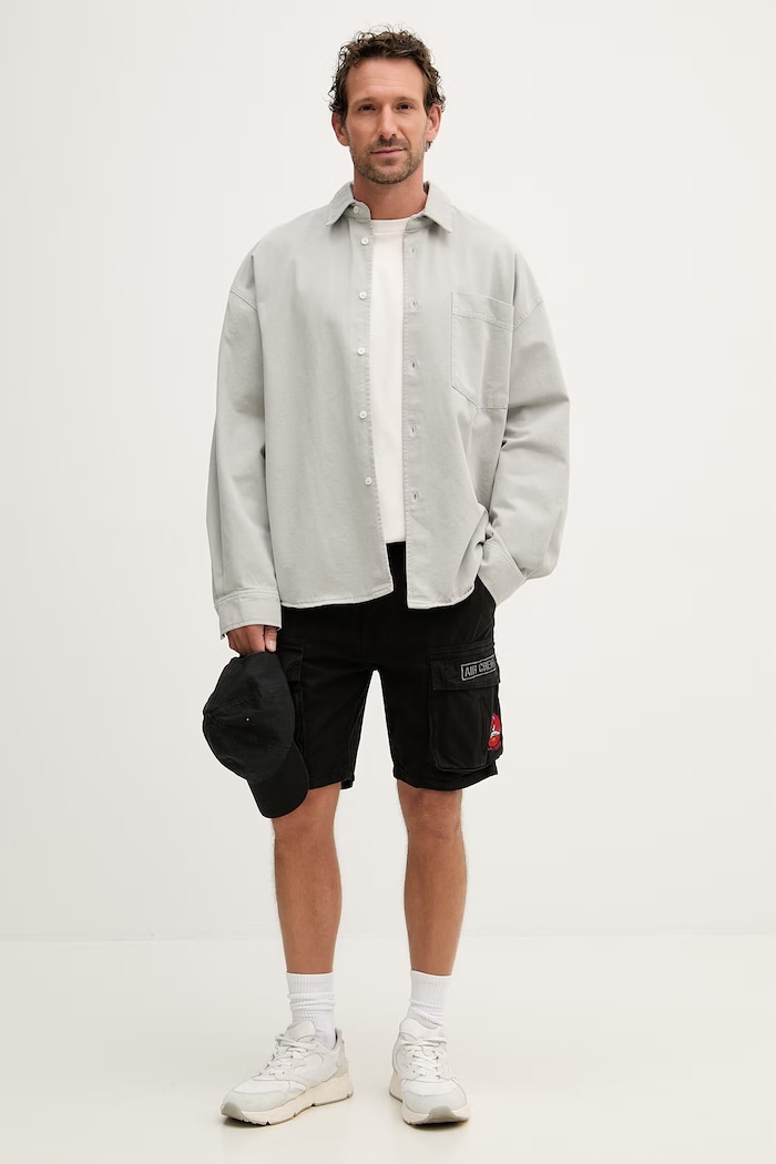 Alpha Industries pantaloni scuți cargo pentru bărbați, din bumbac Flying Tigers Shorts 156254.03 negru SS26