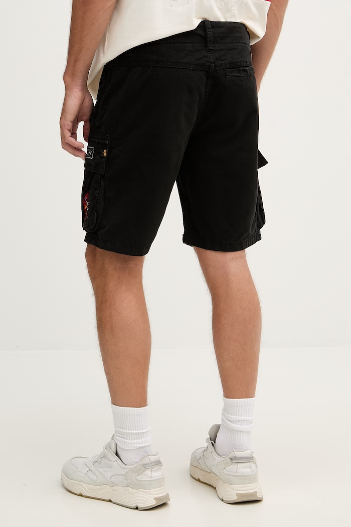 Îmbrăcăminte Alpha Industries pantaloni scuți cargo pentru bărbați, din bumbac Flying Tigers Shorts 156254.03 negru