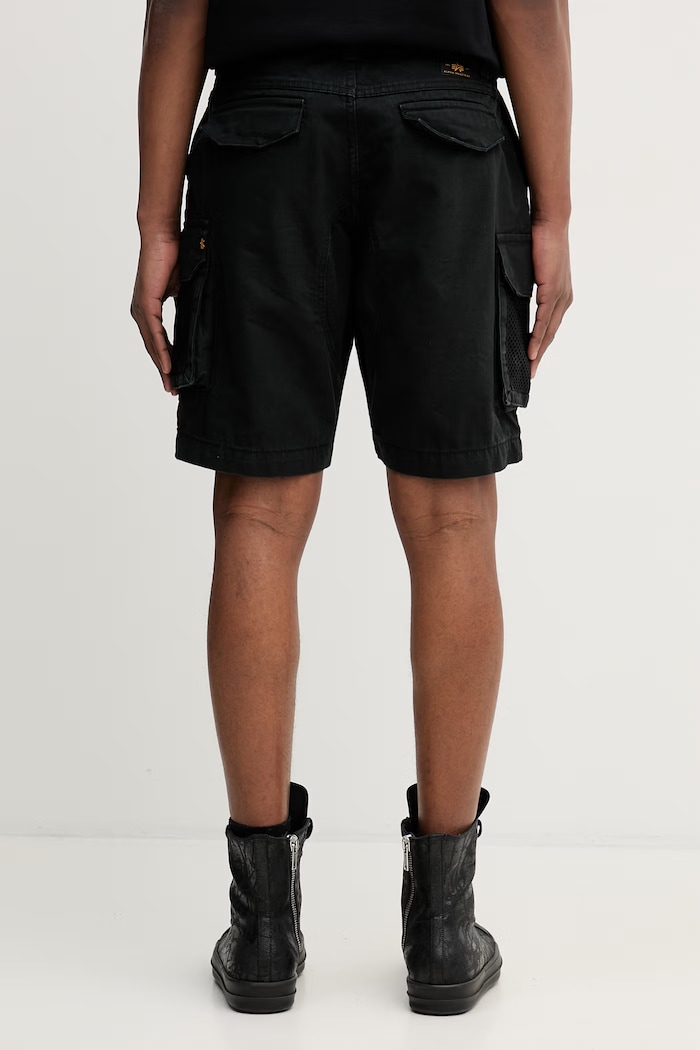 Дрехи Alpha Industries Mesh Utility къс панталон карго памучен мъжки 266251 черен