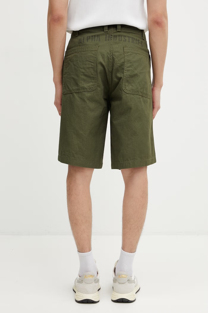 Дрехи Alpha Industries P41 HBT Combat къс панталон памучен мъжки 266254 зелен