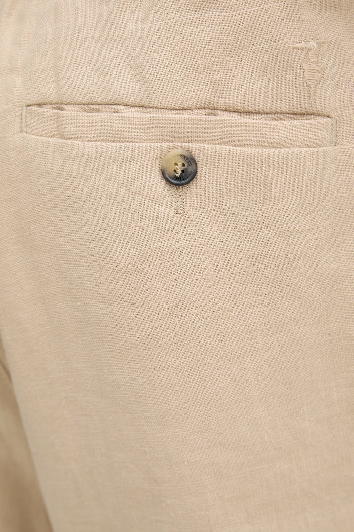 Trussardi pantaloni scurți chinos pentru bărbați, din in bej P025M000117N