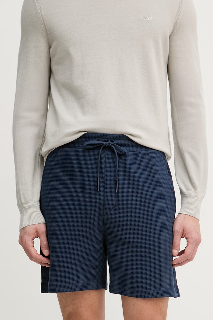 Trussardi teplákové šortky pánske bavlnené s elastanom tmavomodrá P8078000069N
