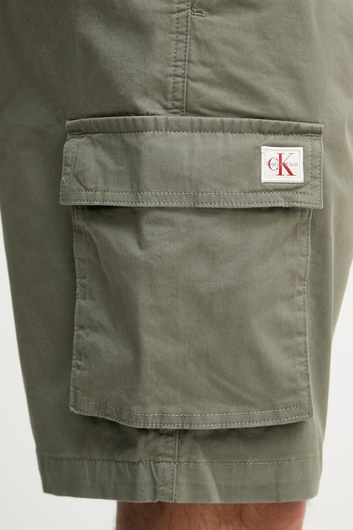 Calvin Klein Jeans pantaloni scurți cargo pentru bărbați, din bumbac cu elastan verde LV04RB618G