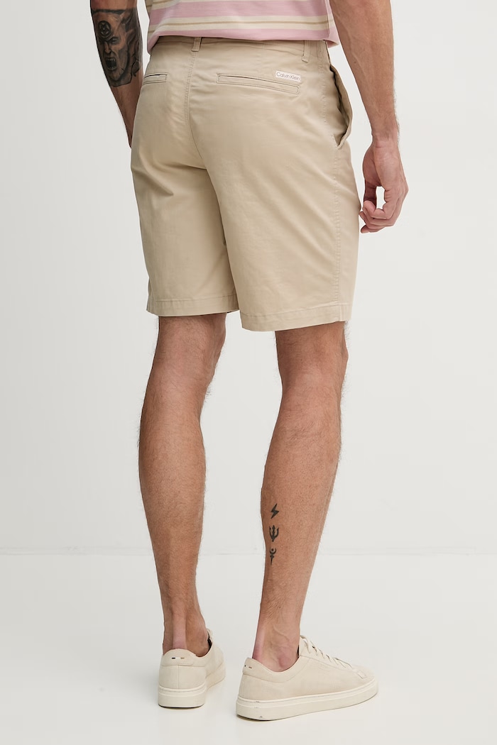 Îmbrăcăminte Calvin Klein Jeans pantaloni scurți chinos bărbați din bumbac cu elastan LV04RF617G bej