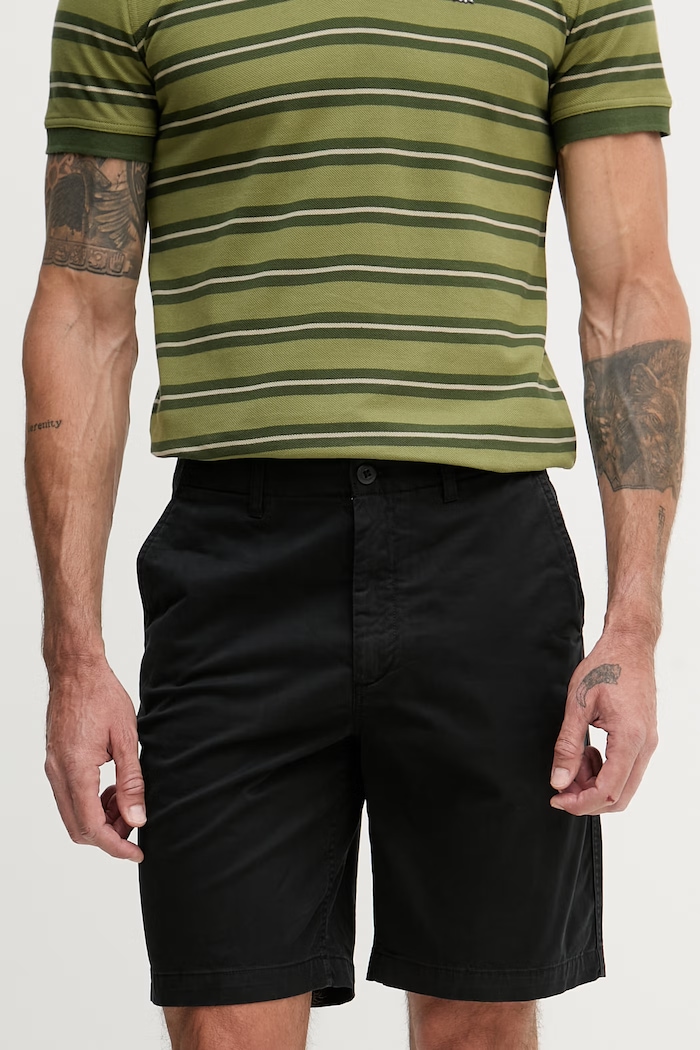 Calvin Klein Jeans šortky chino pánske bavlnené s elastanom čierna LV04RF617G