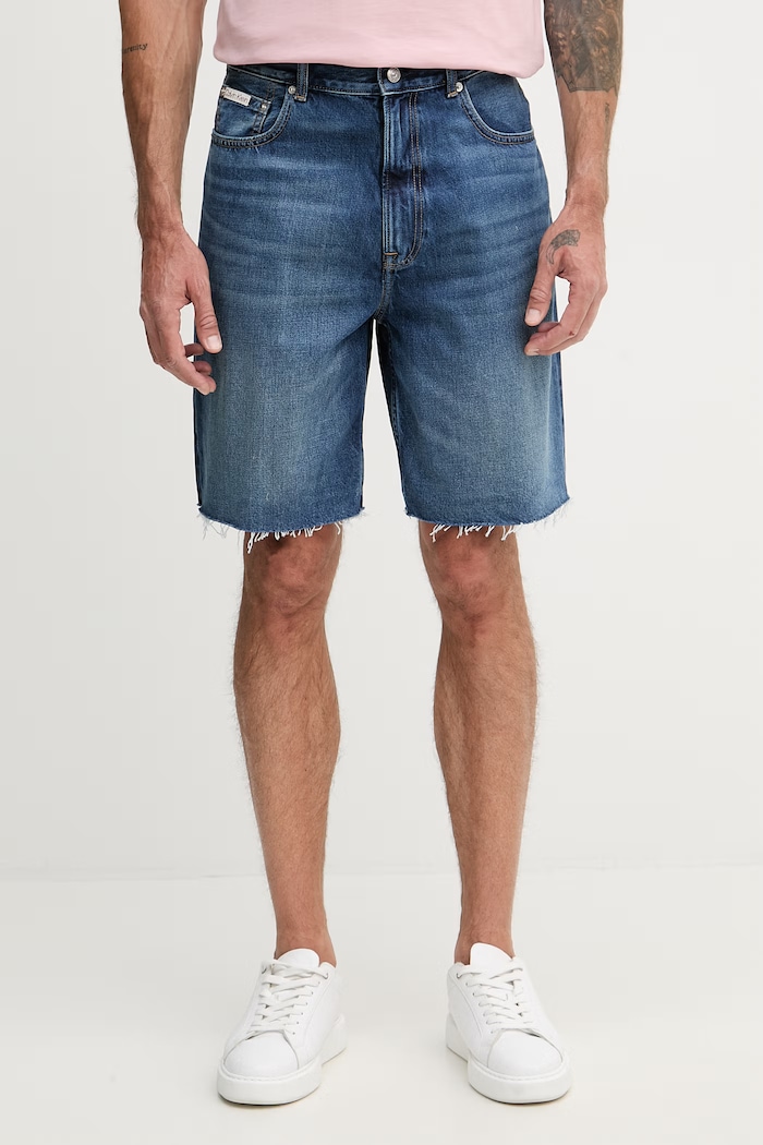 Calvin Klein Jeans šortky pánske rifľové modrá LV04RF793G