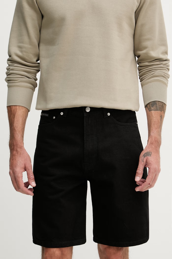Calvin Klein Jeans šortky pánske rifľové čierna LV04RF794G