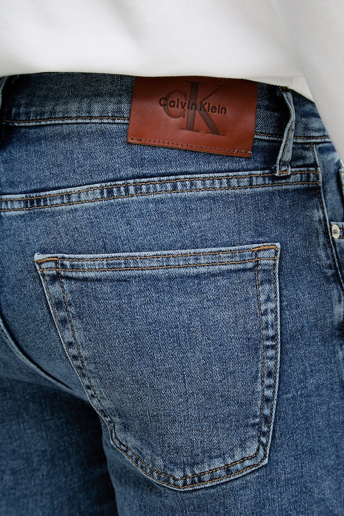 Calvin Klein Jeans šortky pánske rifľové modrá LV04RF922G