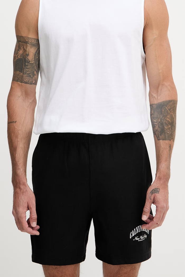 Calvin Klein Jeans σορτς επίσημα Ανδρικά με βαμβάκι μαύρο LV04RF275G