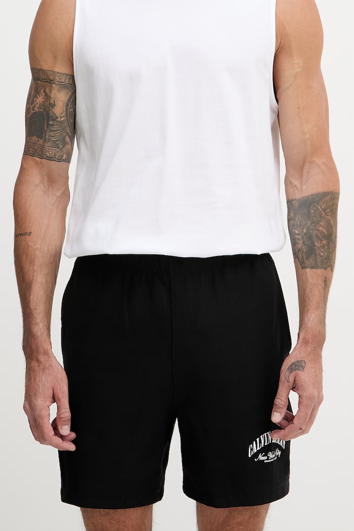 Calvin Klein Jeans σορτς επίσημα Ανδρικά με βαμβάκι μαύρο LV04RF275G