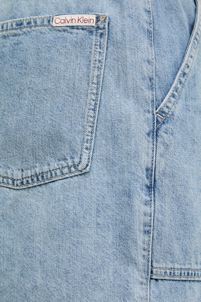 Calvin Klein Jeans bermudy męskie z dodatkiem lnu niebieski LV04RF907G