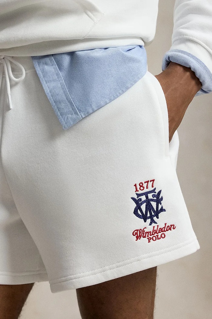 Polo Ralph Lauren szorty dresowe męskie z bawełną Wimbledon biały 710B28849