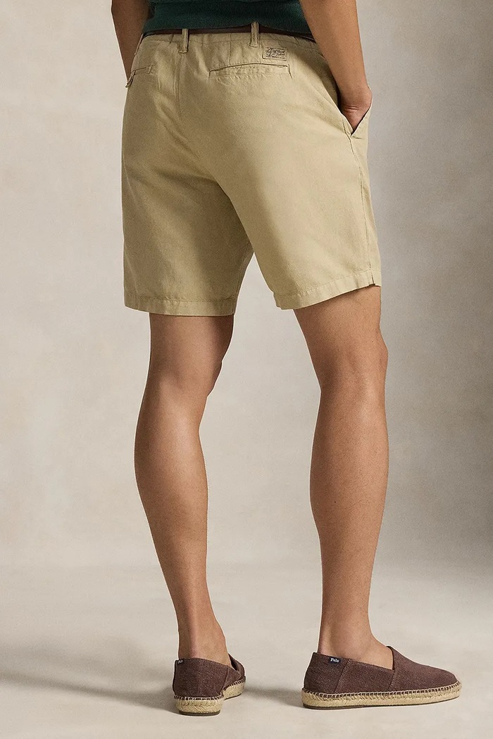 Kratke hlače z dodatkom lanu Polo Ralph Lauren 710741375 bež SS26