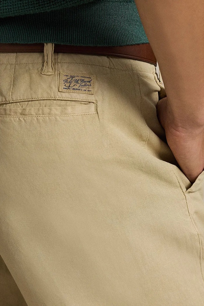 Kratke hlače z dodatkom lanu Polo Ralph Lauren bež 710741375
