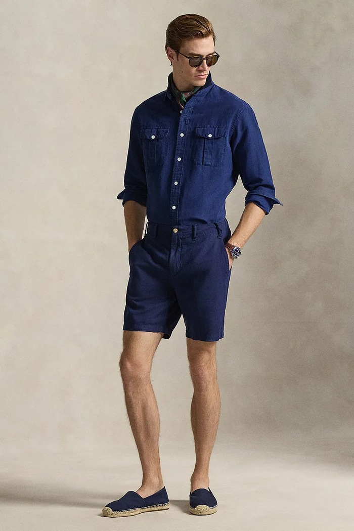 Oblačila Kratke hlače z dodatkom lanu Polo Ralph Lauren 710741375 mornarsko modra