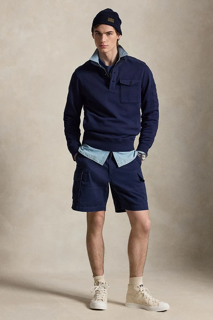 Oblečenie Polo Ralph Lauren šortky cargo pánske bavlnené 710964027 tmavomodrá