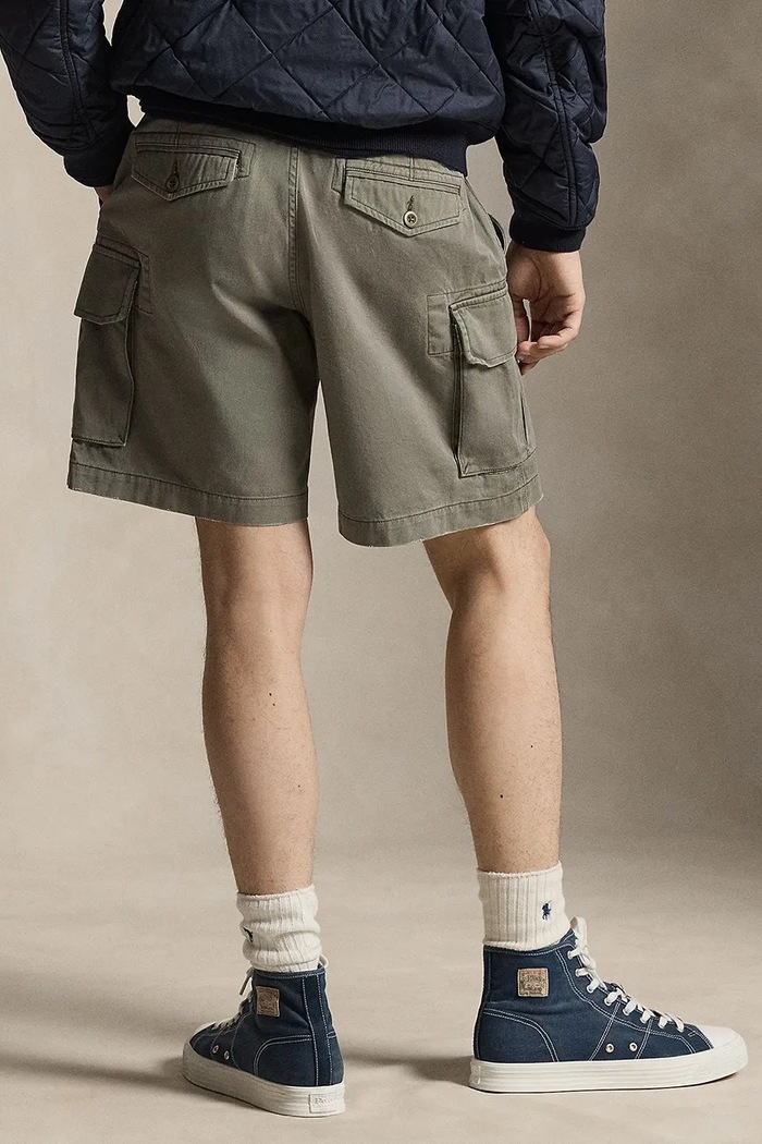 Polo Ralph Lauren cargo šortky pánské bavlněné 710964027 šedá SS26