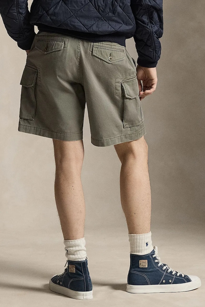 Polo Ralph Lauren cargo šortky pánské bavlněné 710964027 šedá SS26