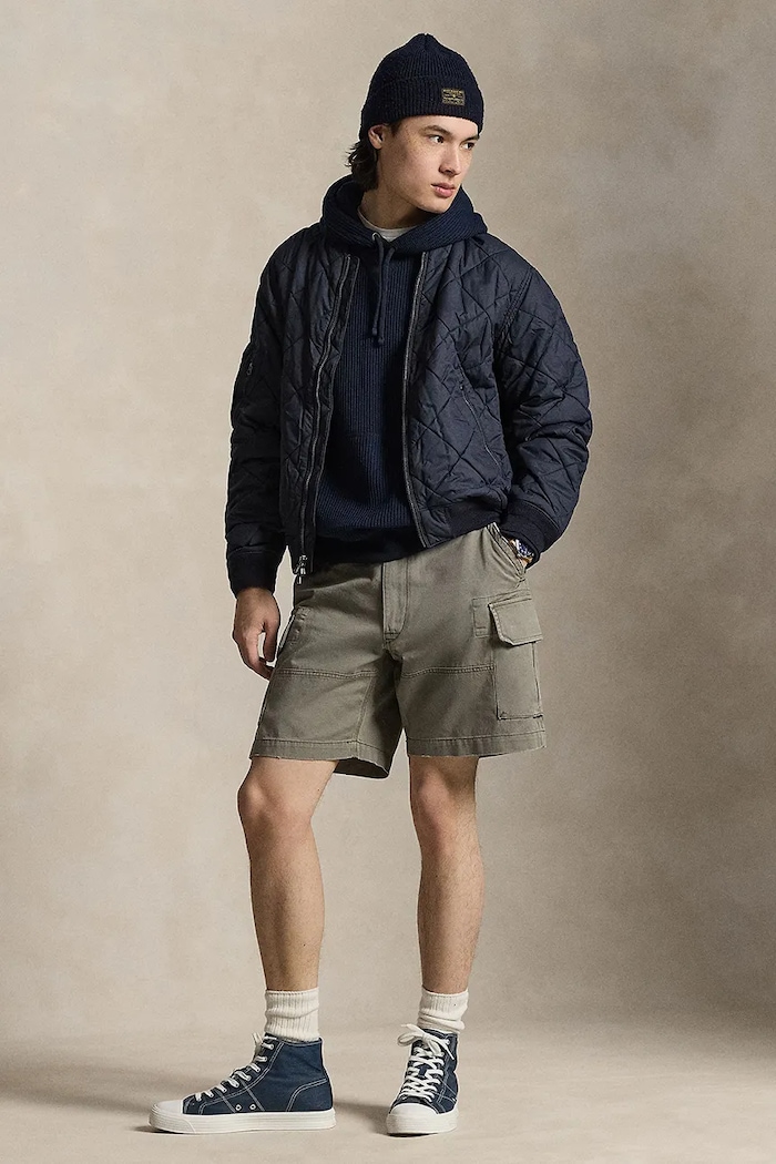 Oblečení Polo Ralph Lauren cargo šortky pánské bavlněné 710964027 šedá
