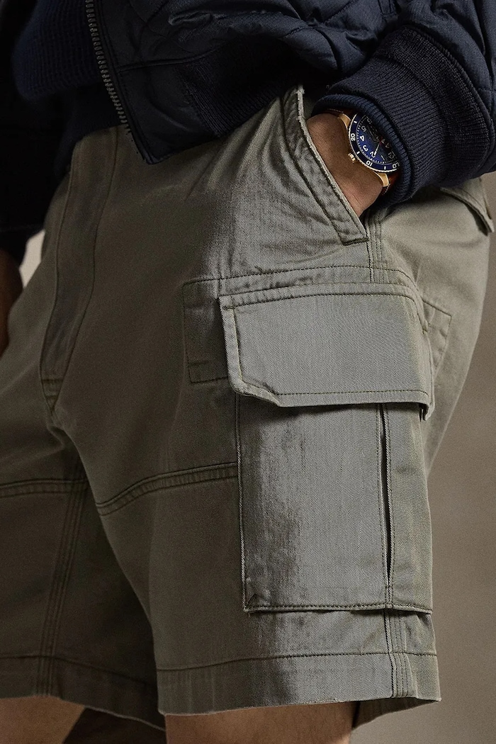 Polo Ralph Lauren cargo šortky pánské bavlněné šedá 710964027