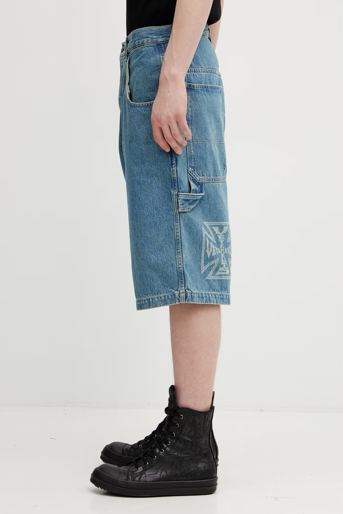 Τζιν σορτς VETEMENTS Biker Cross ME76DP094N1 μπλε SS26