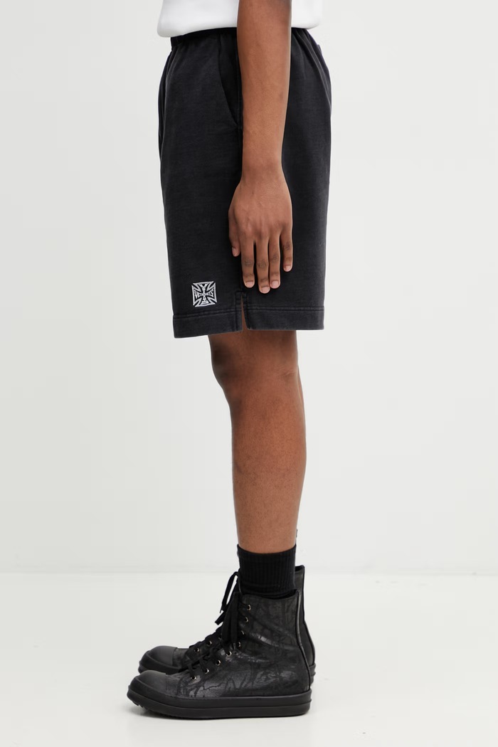 Vetements Biker Cross pantaloncini da tuta in cotone da uomo ME76SS163B nero SS26
