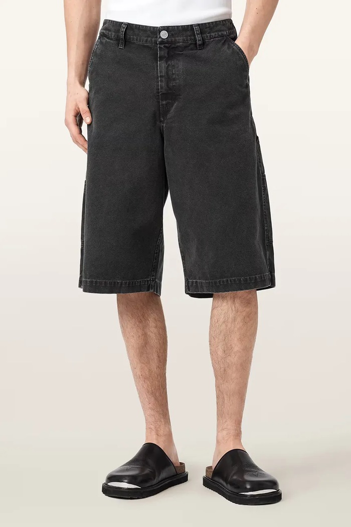 AllSaints шорты cargo для мужчин из хлопка JACKSON чёрный M024TE