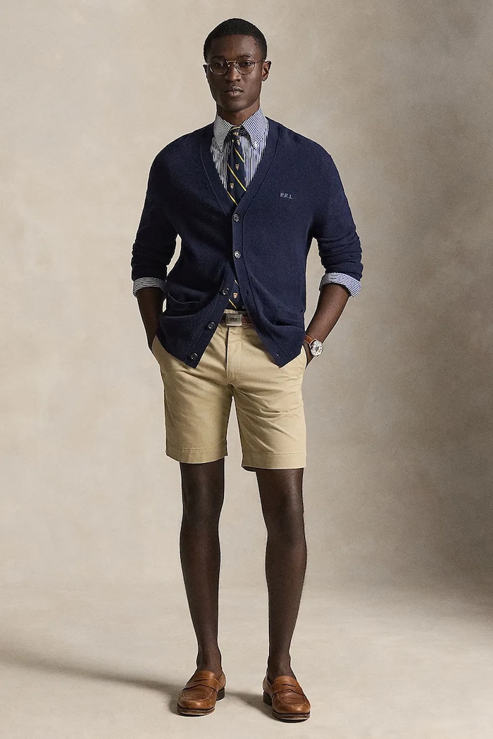 Îmbrăcăminte Polo Ralph Lauren pantaloni scurți chinos bărbătești din bumbac 710P08194 maro