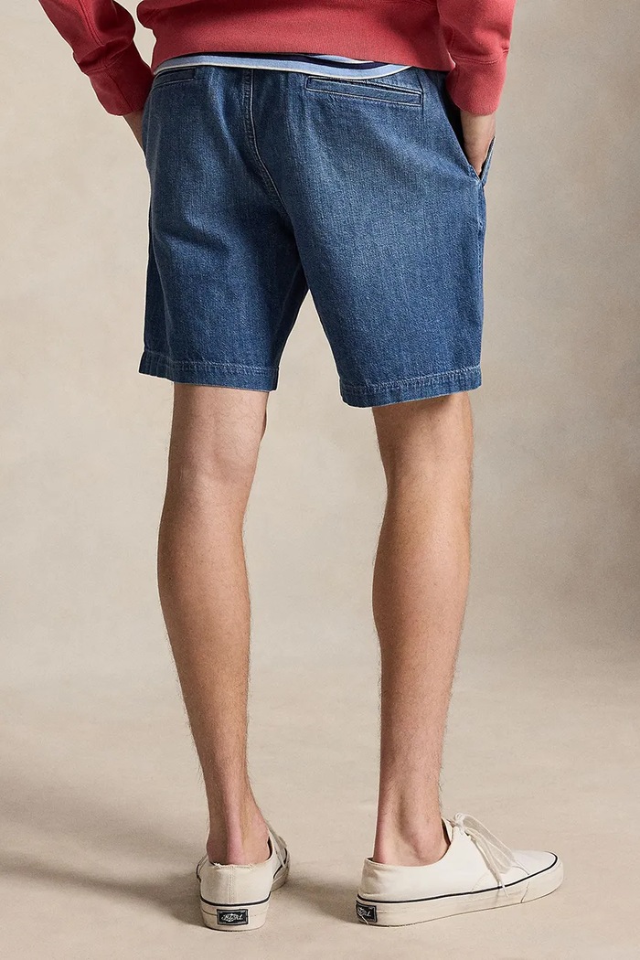 Polo Ralph Lauren pánske džínsové teplákové šortky 710P02689 modrá SS26