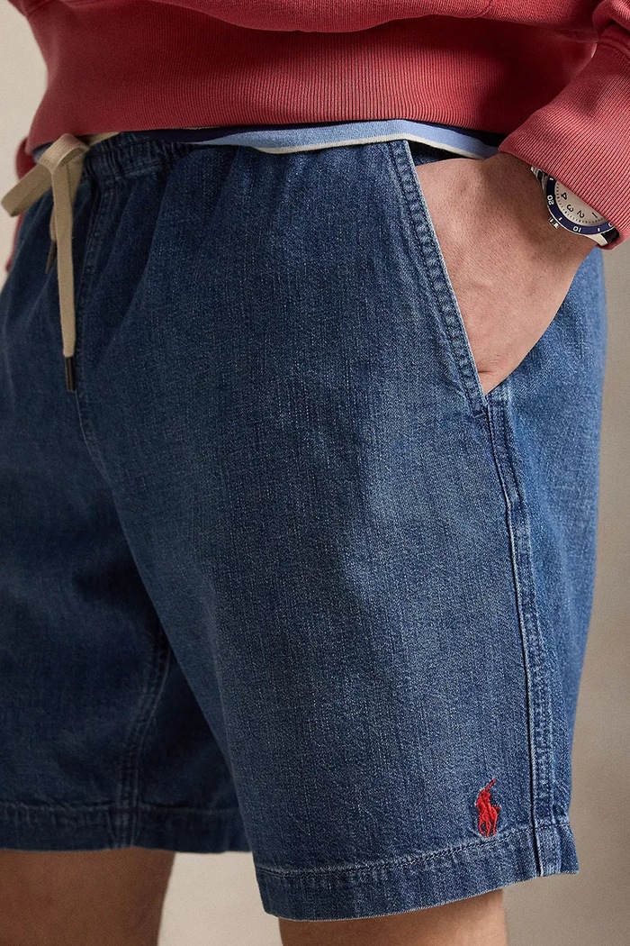 Polo Ralph Lauren pánske džínsové teplákové šortky modrá 710P02689