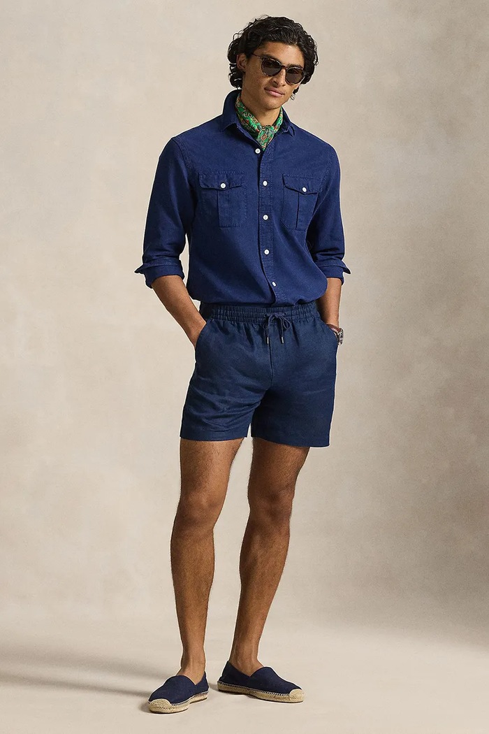 Îmbrăcăminte Polo Ralph Lauren pantaloni scurți bărbătești din bumbac 710P08205 bleumarin