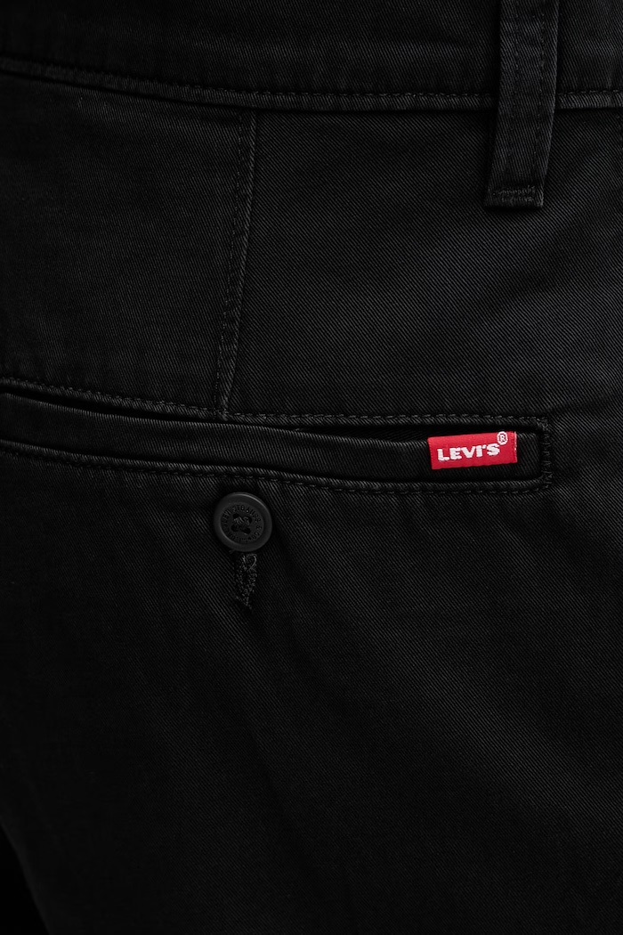Памучен къс панталон Levi's BAGGY PLEATED черен 0057P