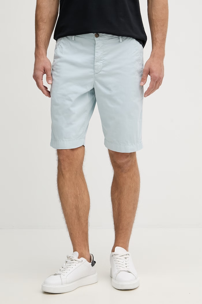 Karl Lagerfeld szorty chino męskie bawełniane z elastanem niebieski 562802.265320