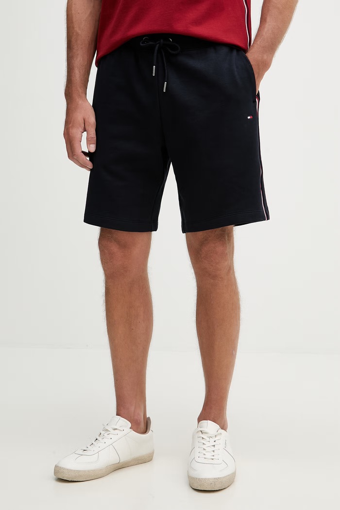Tommy Hilfiger къс панталон тип анцуг мъжки от памук тъмносин MW0MW42883