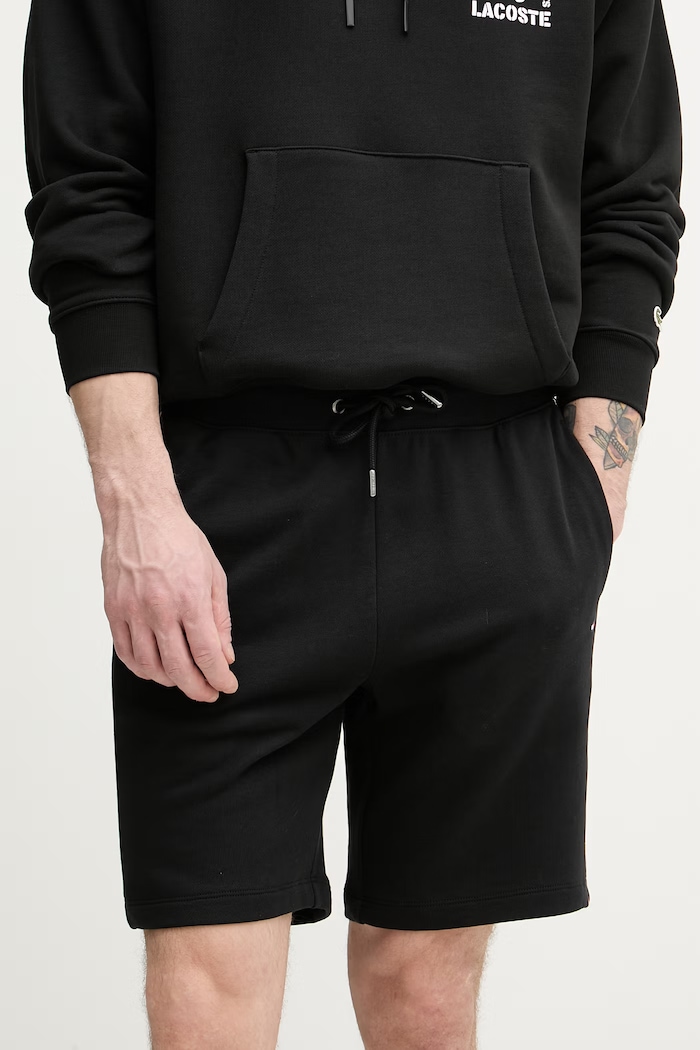 Tommy Hilfiger pantaloni scurți de trening bărbătești din bumbac negru MW0MW42883