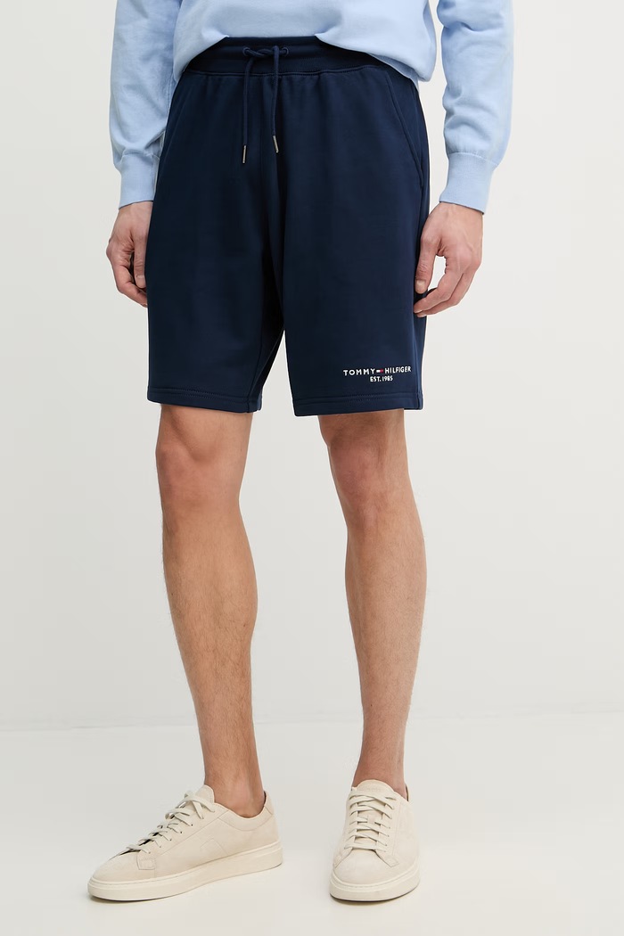 Tommy Hilfiger teplákové šortky pánske bavlnené tmavomodrá MW0MW43068