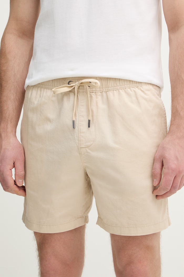 Šortky s prímesou ľanu U.S. Polo Assn. LINEN DECK s prímesou ľanu béžová MUP3552