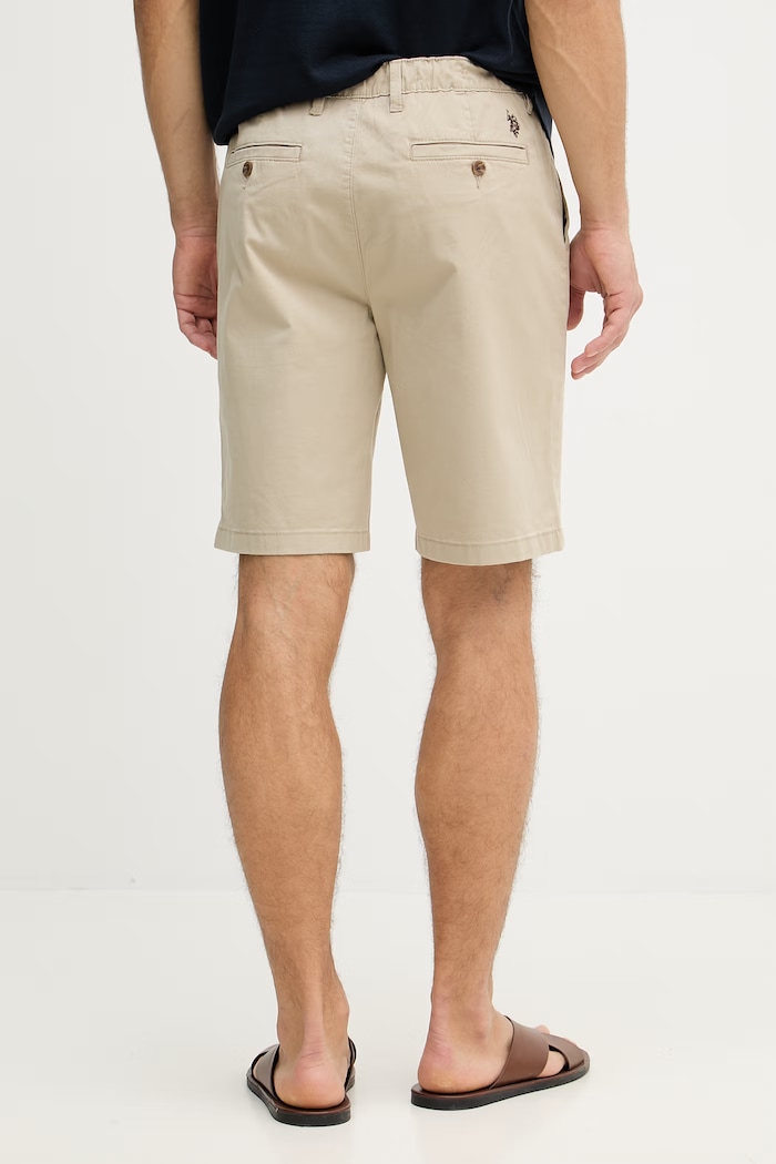 Odzież U.S. Polo Assn. szorty męskie z bawełną USPA COMFORT WAIST CLASSIC CHINO MUP4696 beżowy