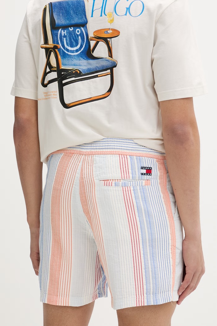 Oblečenie Tommy Jeans šortky pánske bavlnené DM0DM22830 oranžová