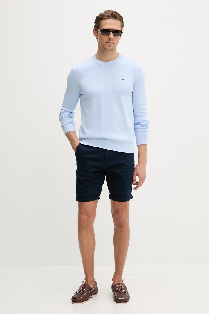 Tommy Jeans szorty męskie bawełniane z elastanem DM0DM22852 granatowy SS26