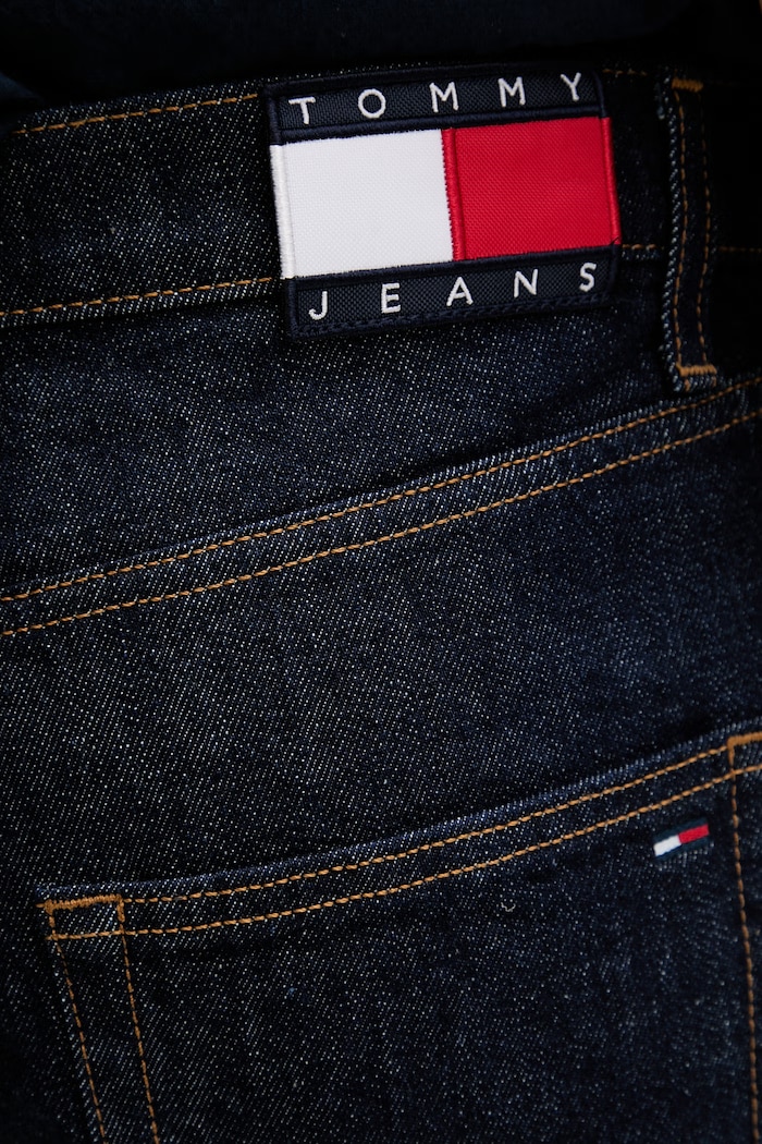 Tommy Jeans šortky pánske rifľové tmavomodrá DM0DM22974
